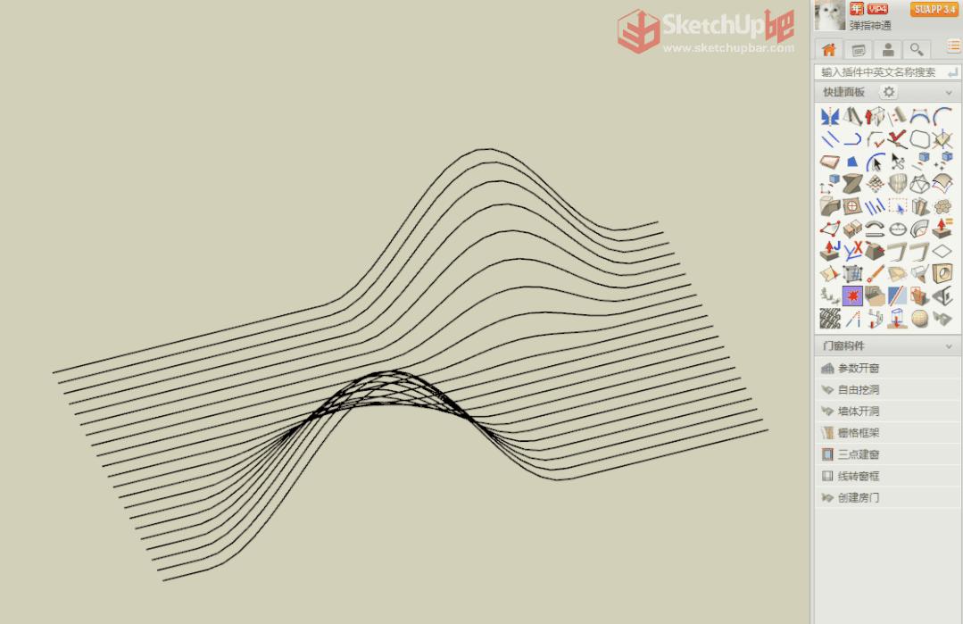 su曲面建模,su四坡屋顶建模