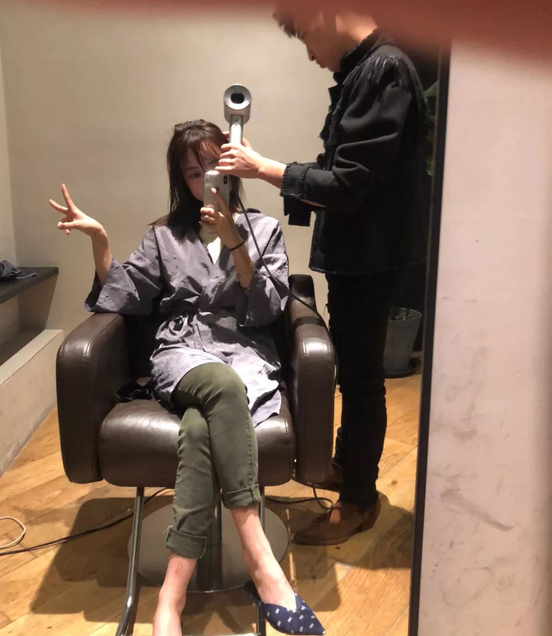 气垫烫普通理发店烫出的效果,火遍理发店