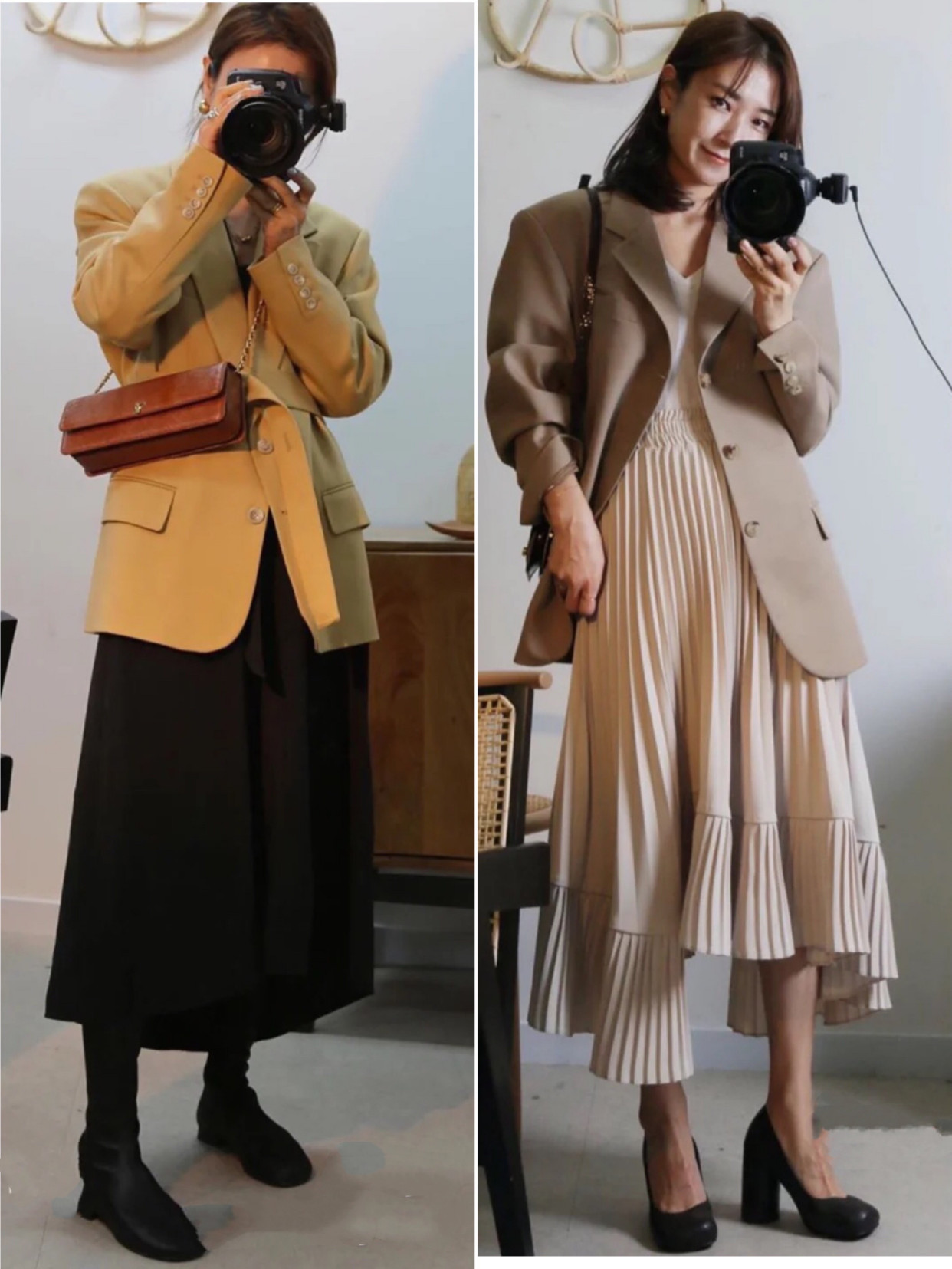 日系风格韩国小姐姐穿搭衣服,韩国西服女时尚穿搭