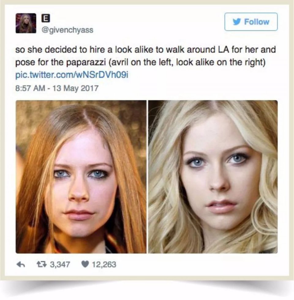 艾薇儿替身梅丽莎现状,为什么说艾薇儿是真实的