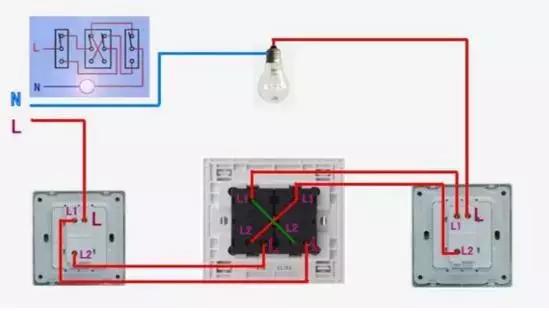 最全开关接线图单控双控三控四控,一开双控一共四根线接线图