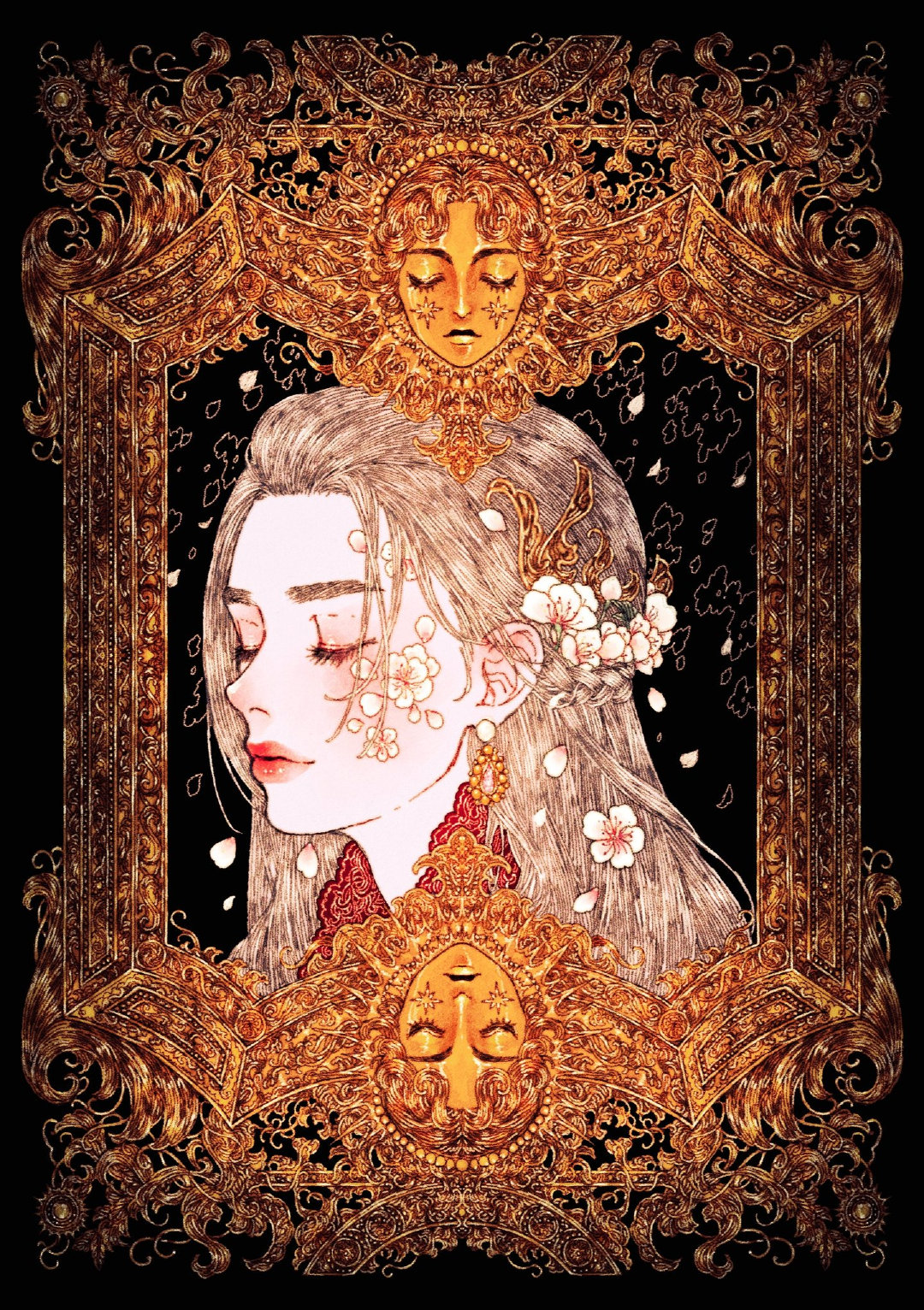 欧美著名插画师人物插画作品,韩国插画师华丽复古风作品