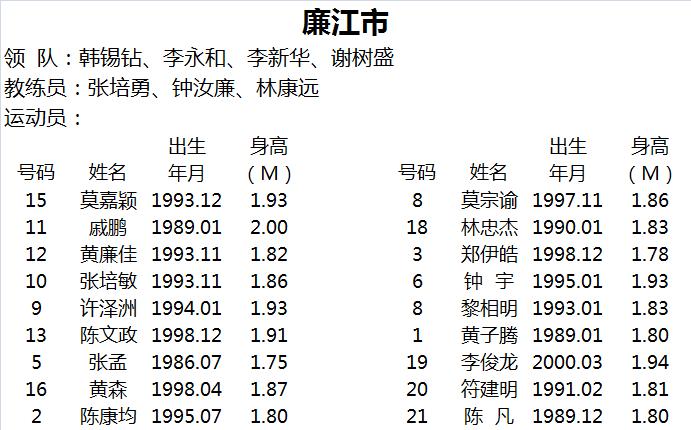 2020湛江市男子篮球联赛总决赛,2018河源市男子篮球联赛