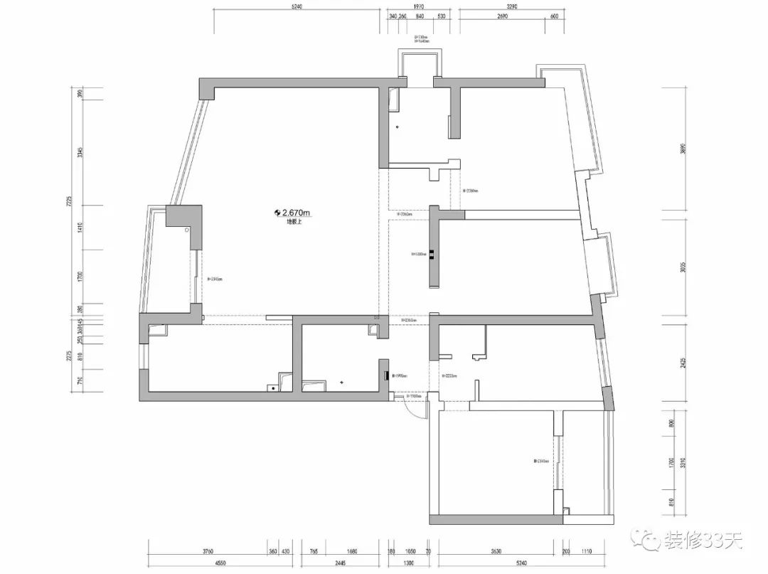 四室户型极简设计,四室横厅大平层装修效果图