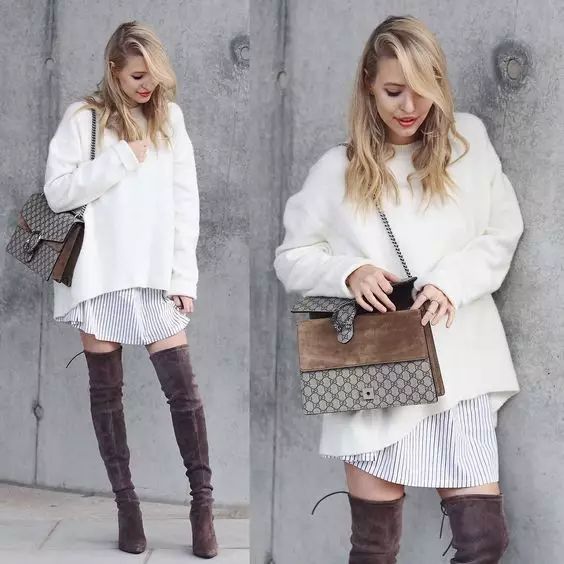 毛衣衬衫最温暖的叠穿套路,衬衫内穿外搭毛衣