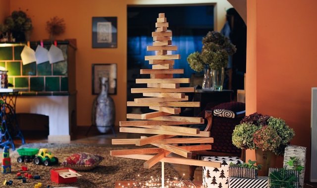 圣诞树极简画法,北欧风格圣诞树