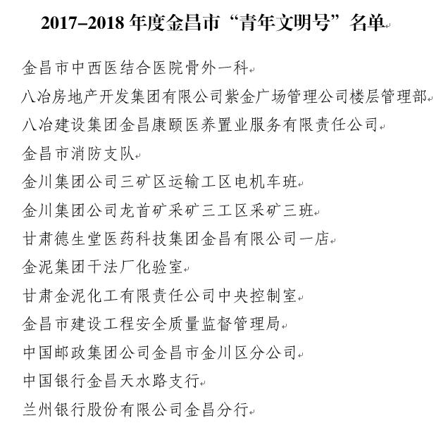 白银市共青团工作,金昌市共青团名单