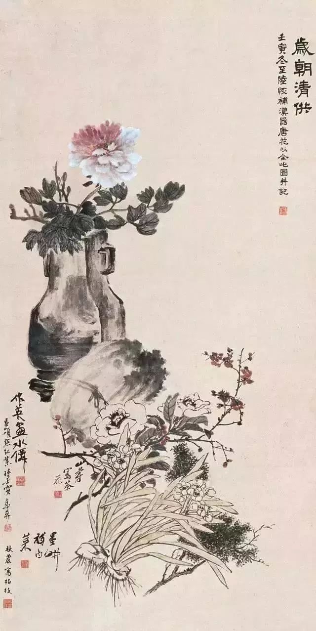 1945年齐白石和张大千的画,齐白石山水画十二展