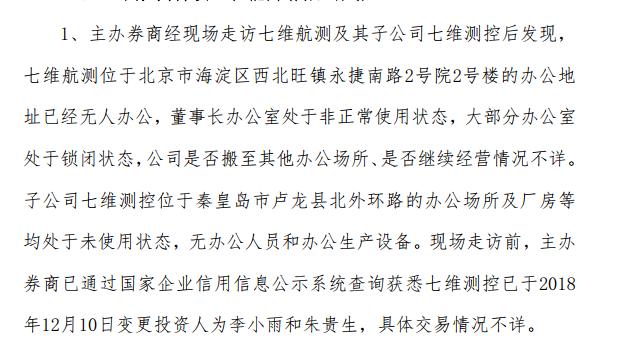 昔日明星股七维航测濒临倒闭：实控人成“老赖”办公地址大门紧闭无人办公