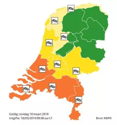 风暴南移，气候预警升至橙色，荷兰今日天气更反常，明天如何？