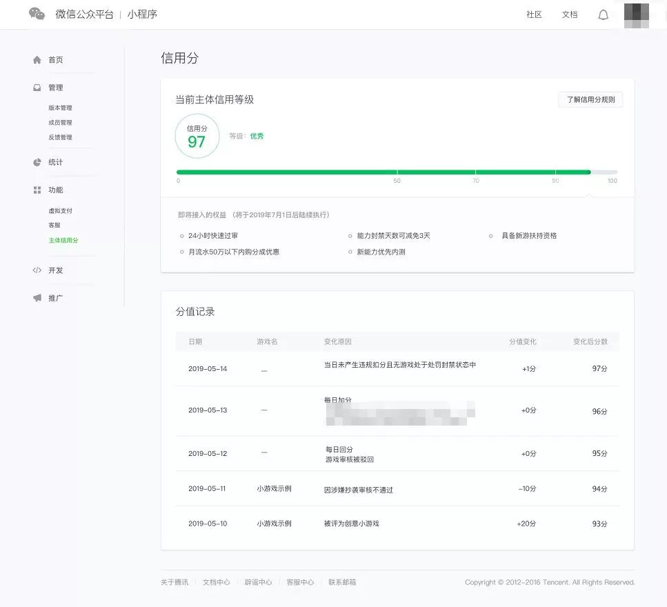 微信小游戏上线“信用分”功能;从今天起,你在iPhone上也能玩Steam游戏了|葡萄晚报