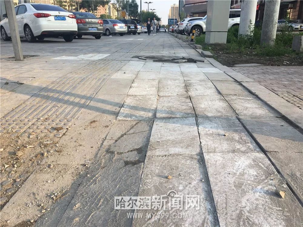 投诉第二天哈西大街破损人行道就修好了！｜举报36类”闹心事“#让陈年”烂账“见光死#