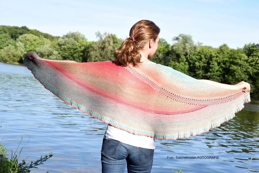 一线连钩成人连衣裙教程,拼花钩衣一线连