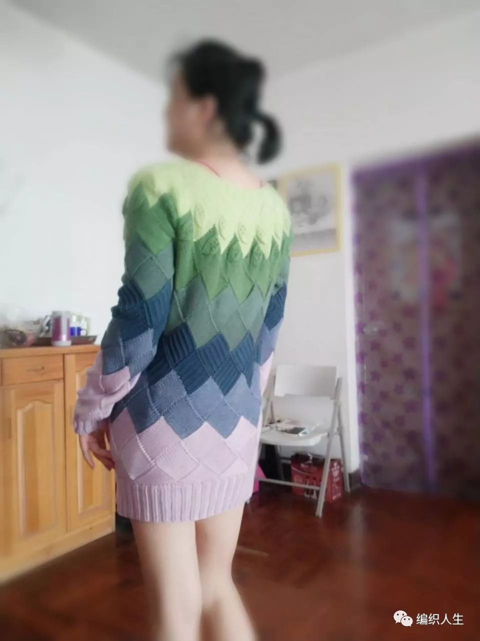 马海毛毛衣十三针编织花样图解,白桦编织衣服袖子收针