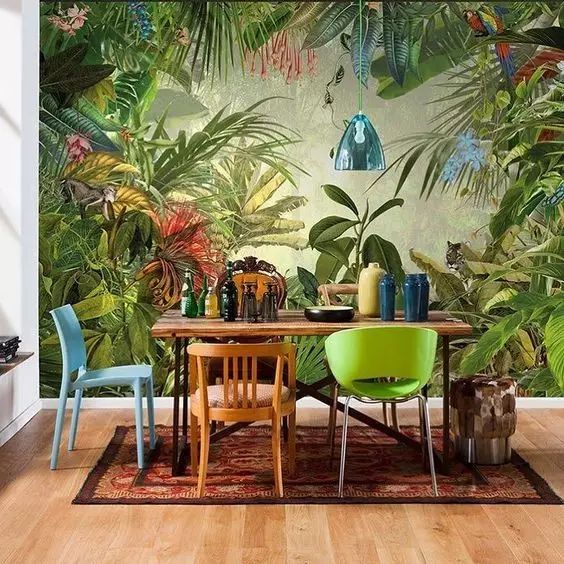 儿童卧室简单墙画手绘,留一面水泥墙