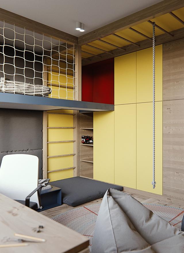 儿童房子装修配龙骨床,装修儿童房床选多大