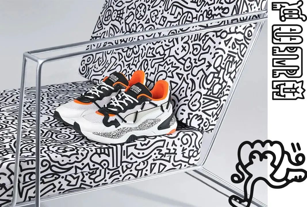 puma新款涂鸦红蓝两个配色,puma新出的联名