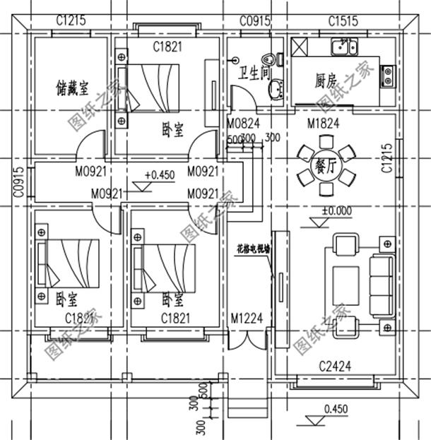 1层农村自建房推荐户型,北方农村自建房一层户型图