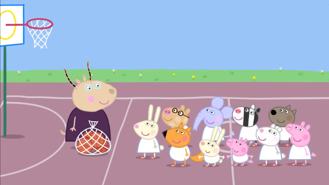 小猪佩奇和乔治打篮球,佩奇和乔治和猪爸爸打雪怪