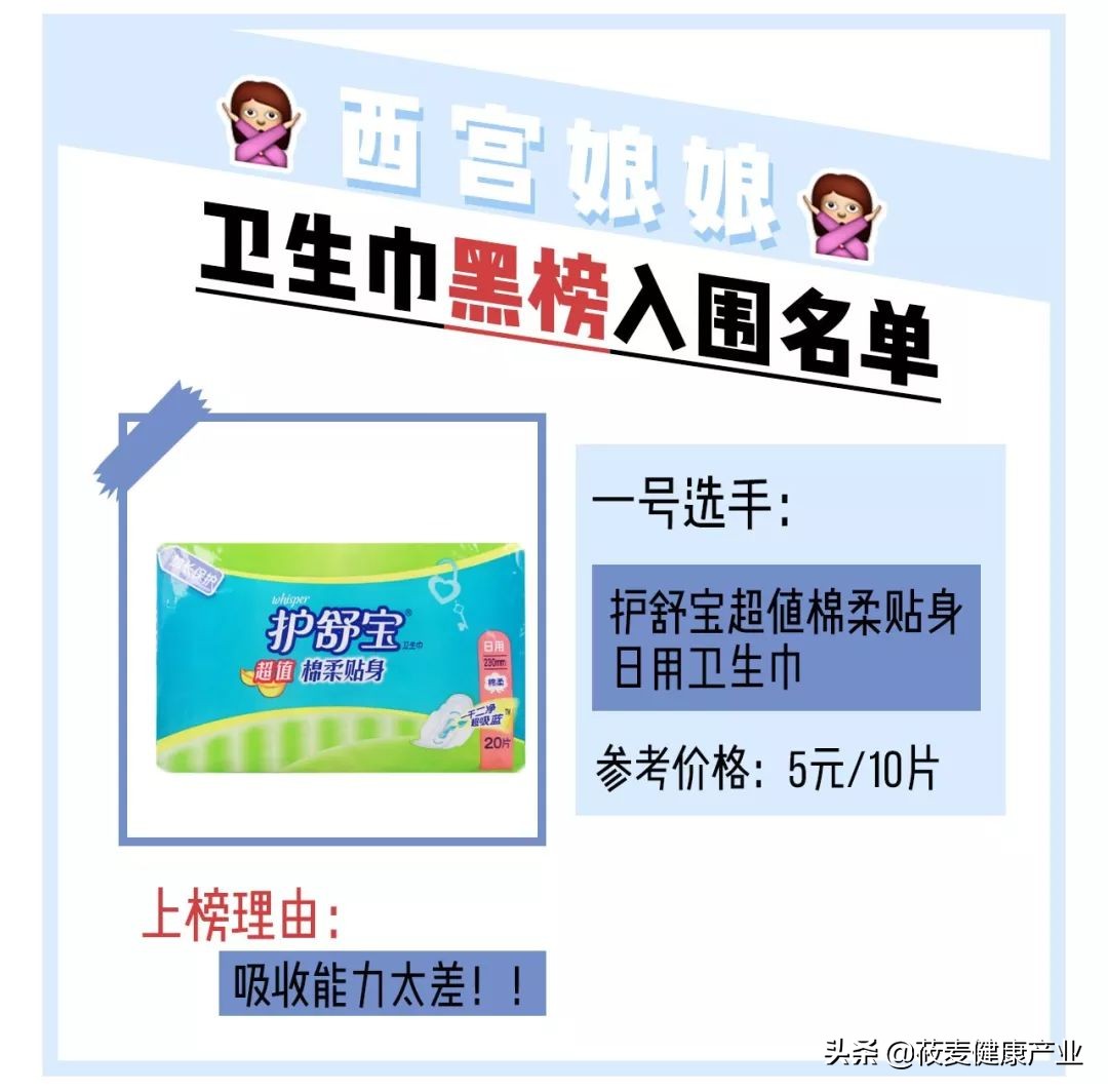 你用的卫生巾榜上有名了吗,常用的卫生巾上了黑名单