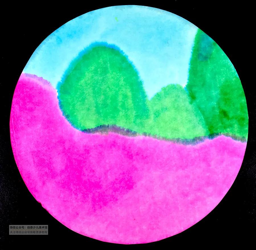 桃花源创意儿童画3-4岁,桃花源记儿童画线稿