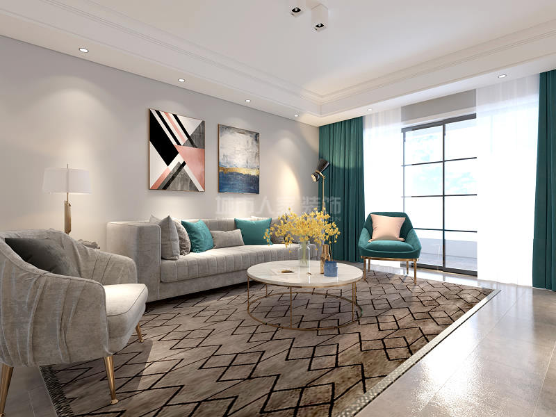 西安曲江美好时光95平米装修,曲江现代简欧风格推荐