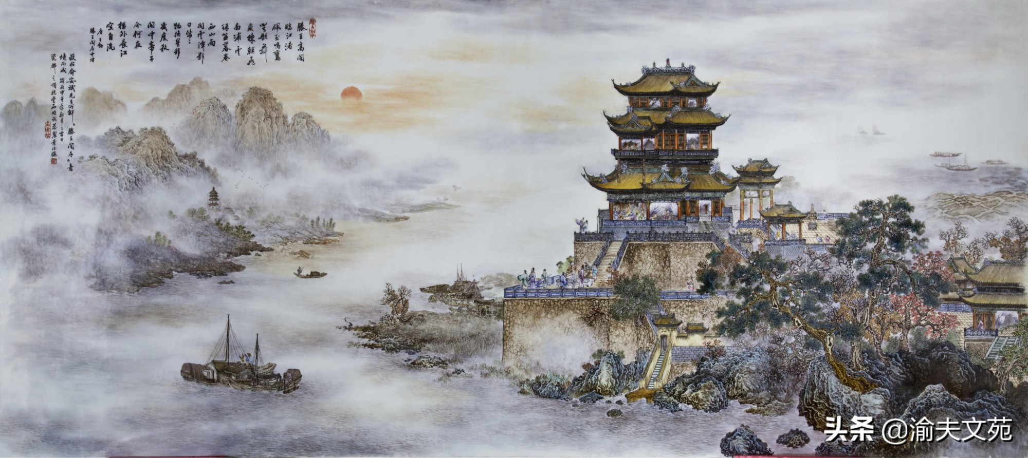 王勃重新游玩滕王阁,王勃笔下的滕王阁有多美