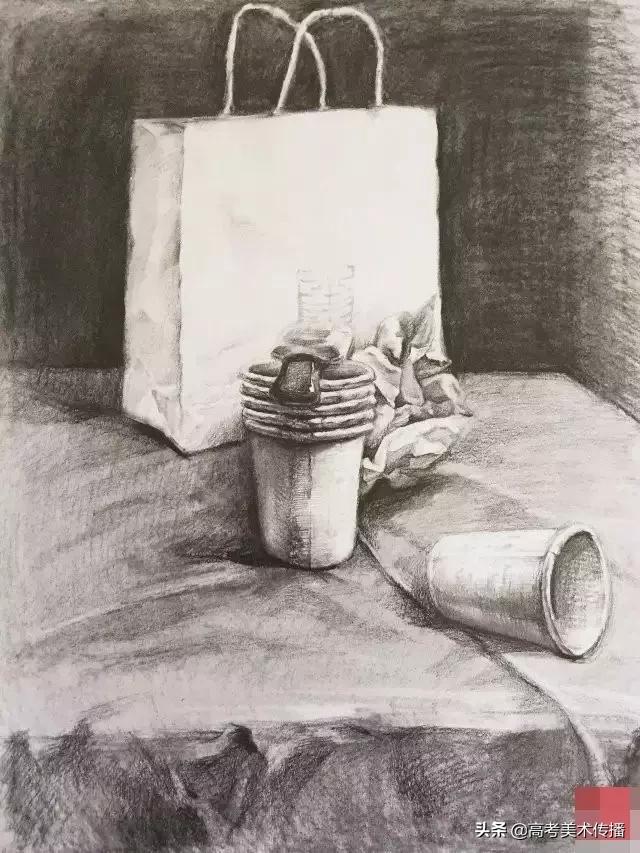 西安美院静物素描高分卷,西安美院素描半身像高分卷