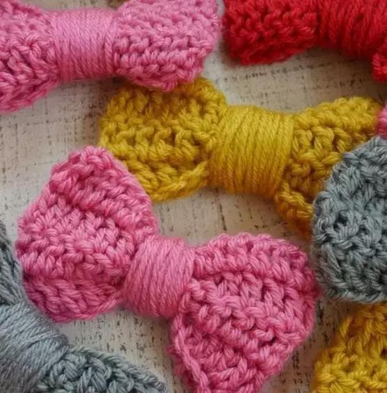 蝴蝶结钩织教程简单小清新,钩织大蝴蝶结的教程