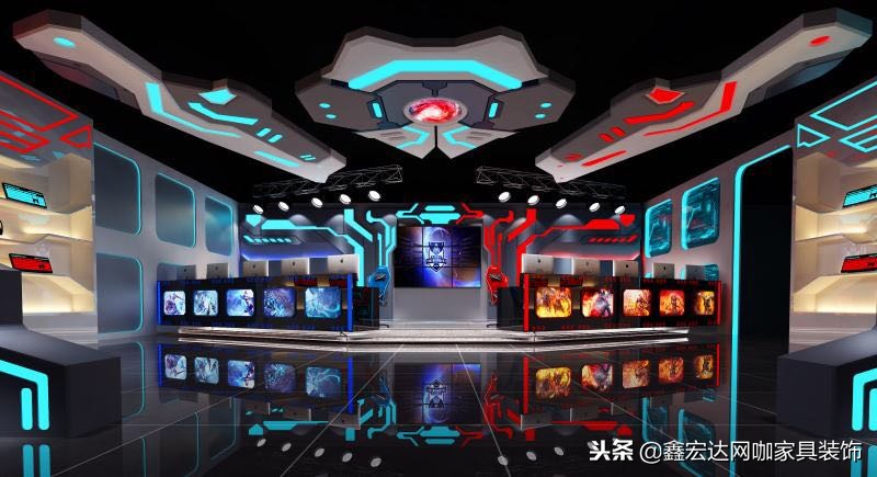 电竞馆高端设计,现代电竞娱乐室设计