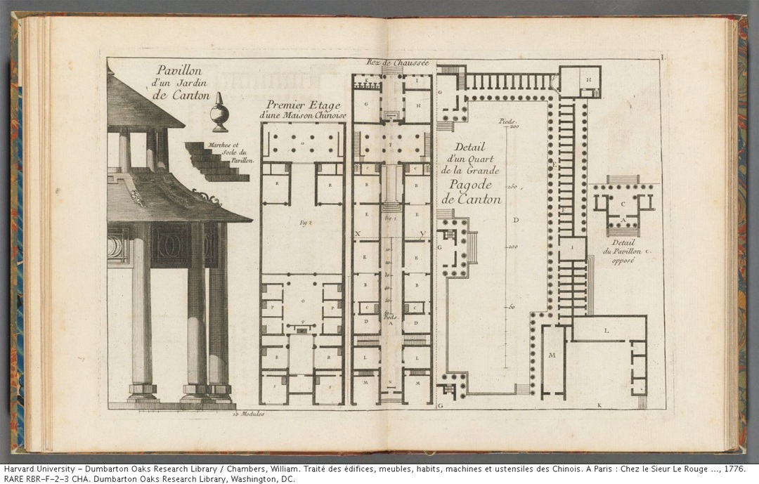1757年版《中国建筑、家俱、服饰、机械和器皿之设计》插图欣赏