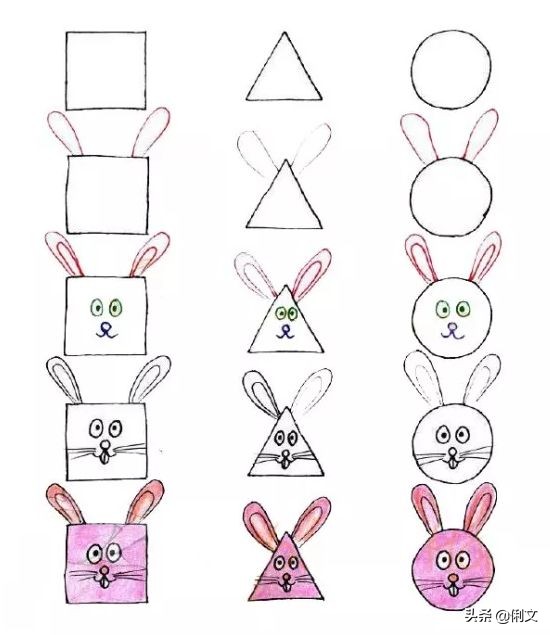 简笔画儿童3-6岁简单小动物涂色,简笔画小动物100种可爱表情包