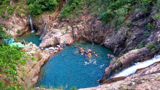 7月7日山间一潭水,悠游无夏日,狮子头莲花坑溯溪游泳开炉腐败