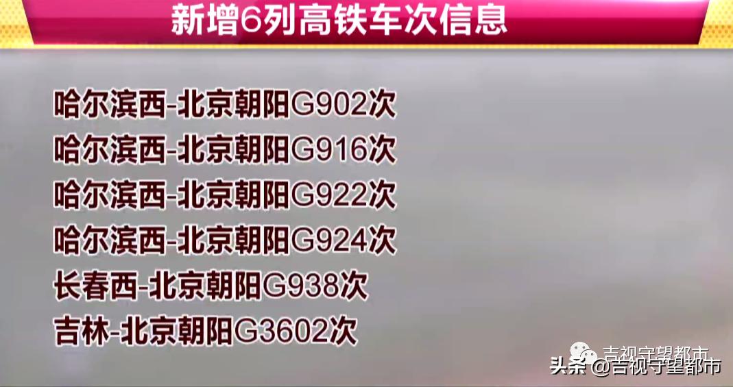 京哈高铁贯通,长春到北京仅需3小时54分