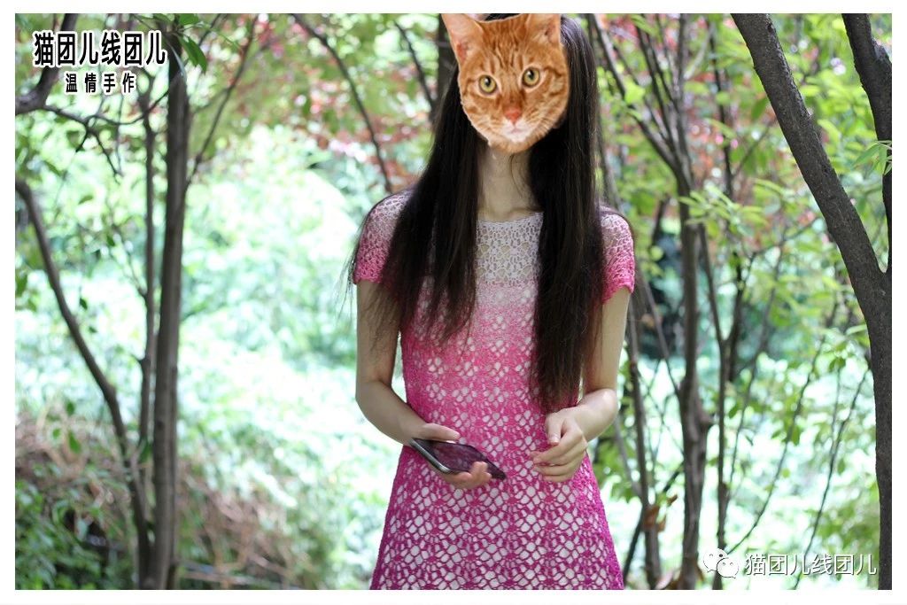 渐变钩裙,钩针绿意裙