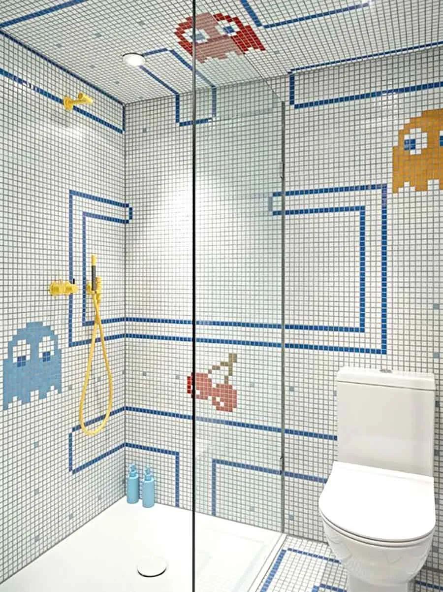 4平米卫生间瓷砖600*1200直贴效果,卫生间400*800深灰色瓷砖腰线效果