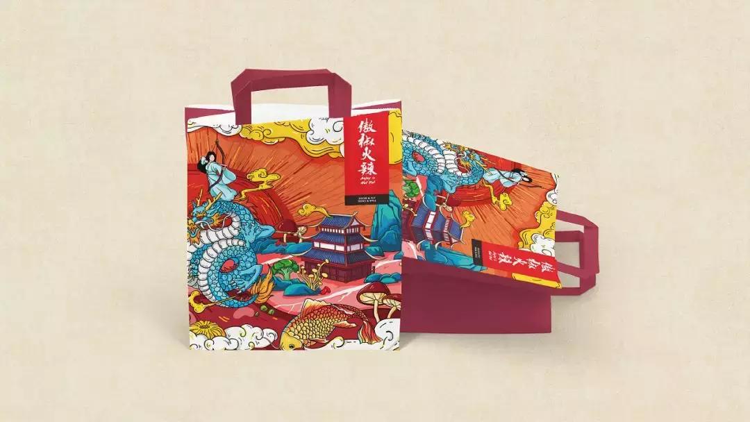 串串香店铺装修设计,串串店装修风格国潮