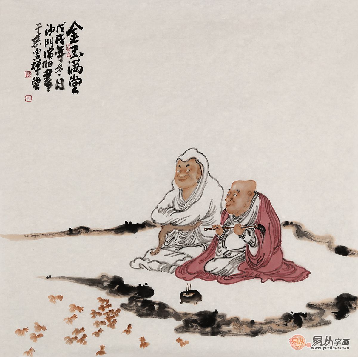 慈云寺禅画院主持演旭作品赏析——金玉满堂