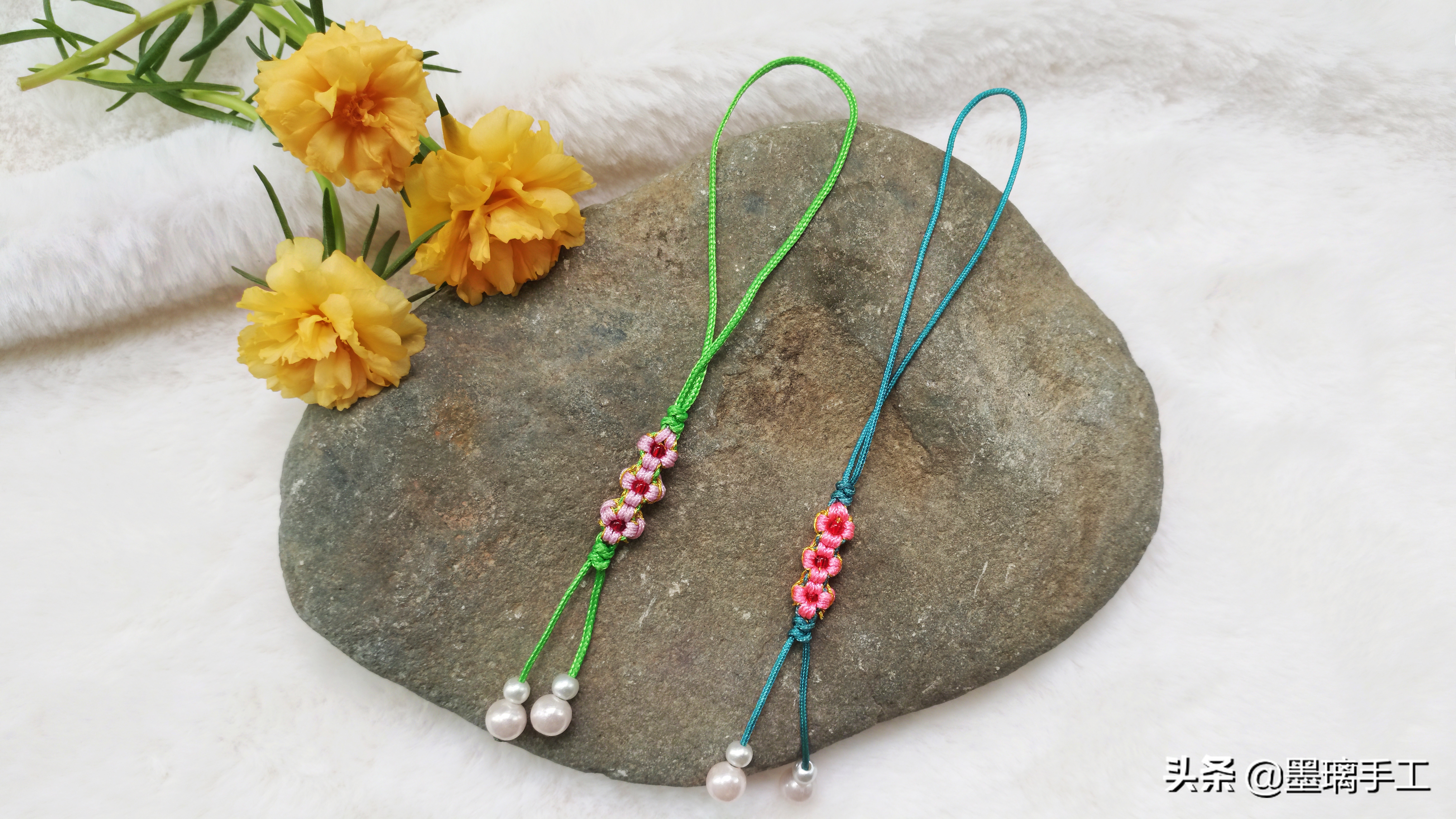 桃花结手机绳编织教程,手工编织情丝结视频教程