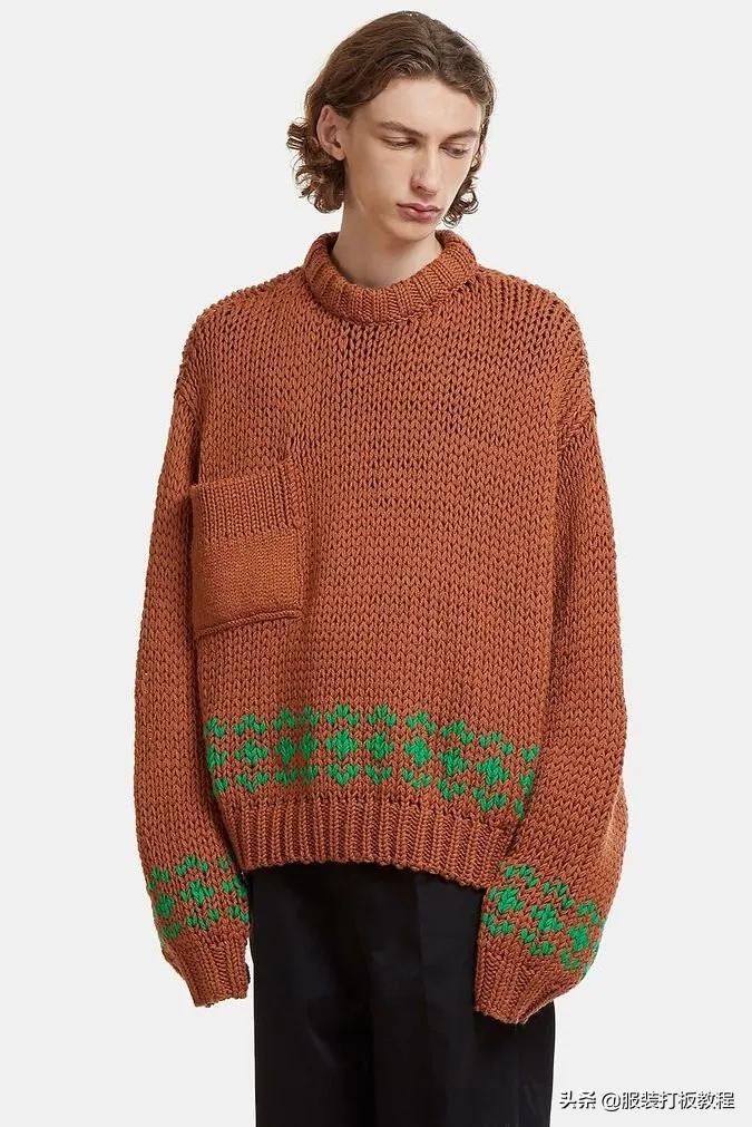 针织圆形口袋视频教程,针织开衫口袋怎么织