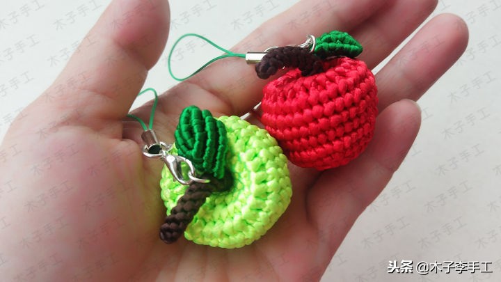 立体苹果的编织方法,小苹果的手工编法教程