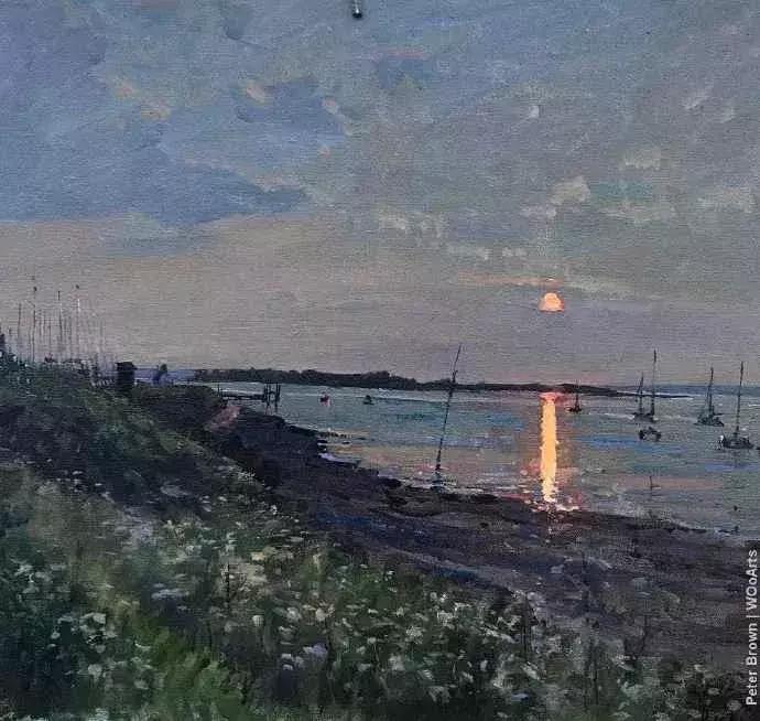 欧洲油画秋日街景,peterbrown油画从哪里买