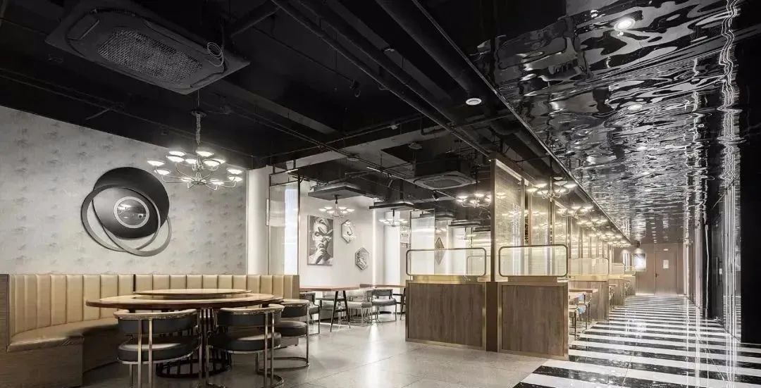 小户型奶油风客餐厅设计,咖啡餐厅设计效果图