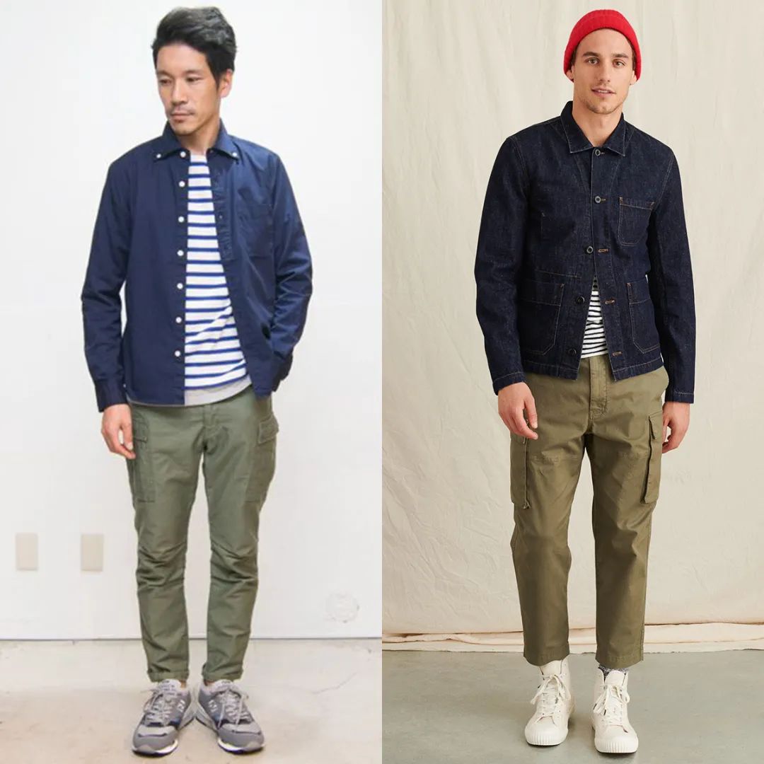 上衣宽松文艺款男装搭配,潮流竖条纹外套男装搭配