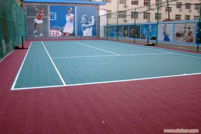 运动木地板铺设网球场,篮球场地面悬浮式拼装地板