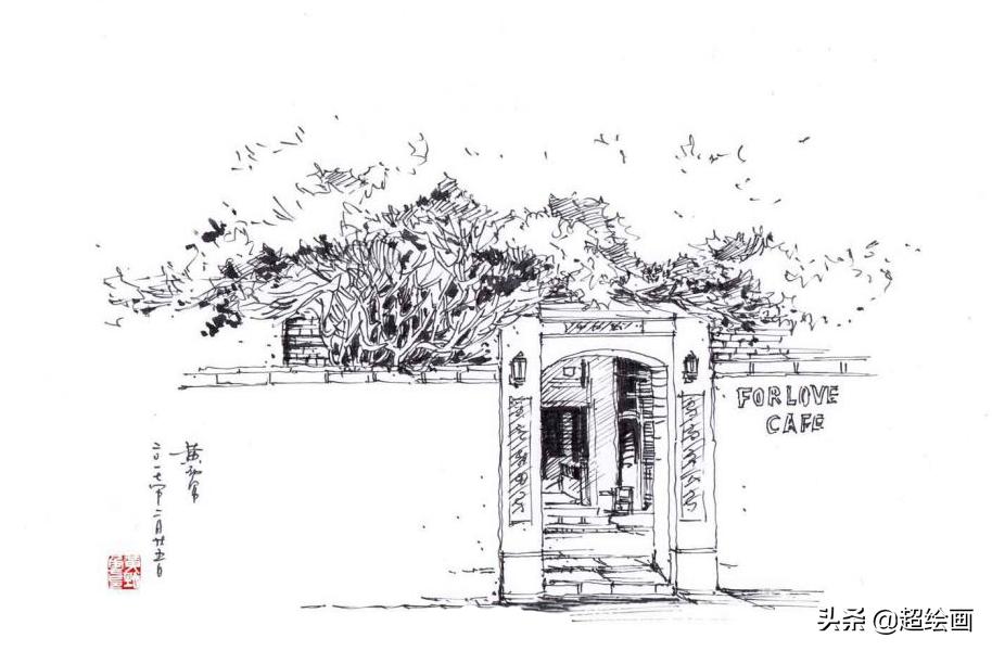 十大顶级钢笔画速写,钢笔速写100幅图片