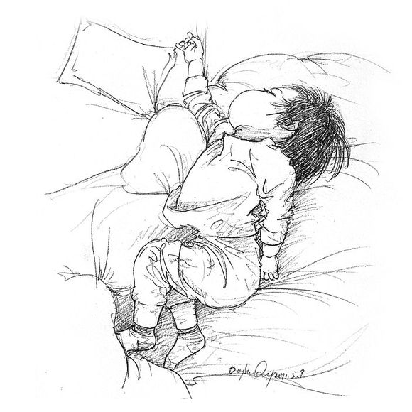 「曾经的热图，你可还记得」木朵儿爸爸给女儿画过的萌萌睡姿百图