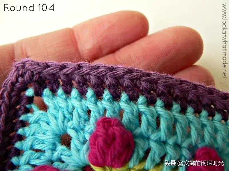 曼陀罗毯子编织教程,苏菲花园曼陀罗毯子钩法高清图解