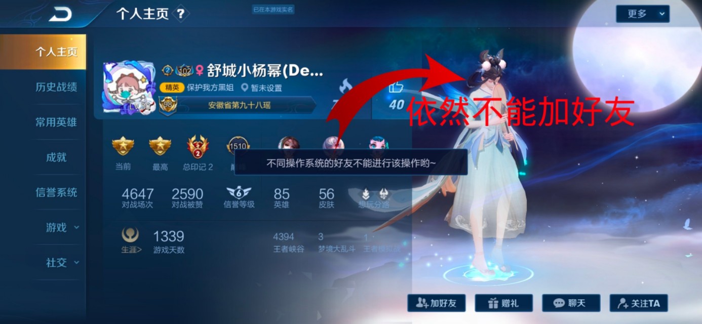 王者荣耀不同系统可以加游戏好友,王者荣耀转系统后加以前的好友吗