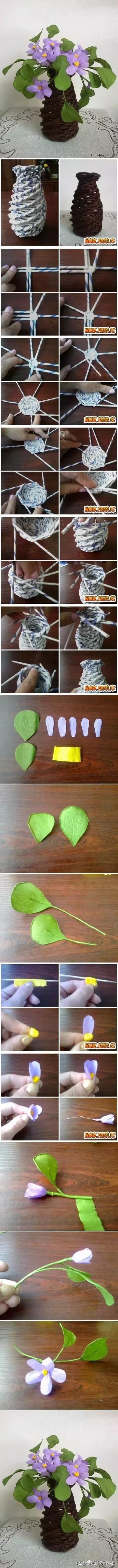 旧报纸变废为宝手工编织收纳筐,旧报纸制作简易的收纳筐